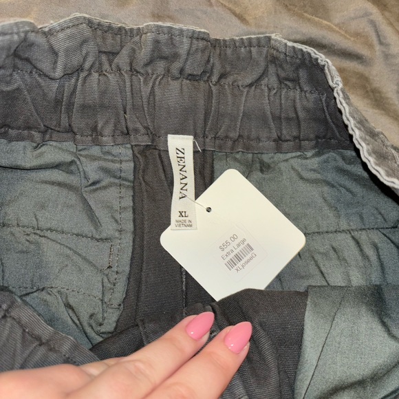 Zenana paper bag waist cotton pants, NWT - Picture 4 of 4